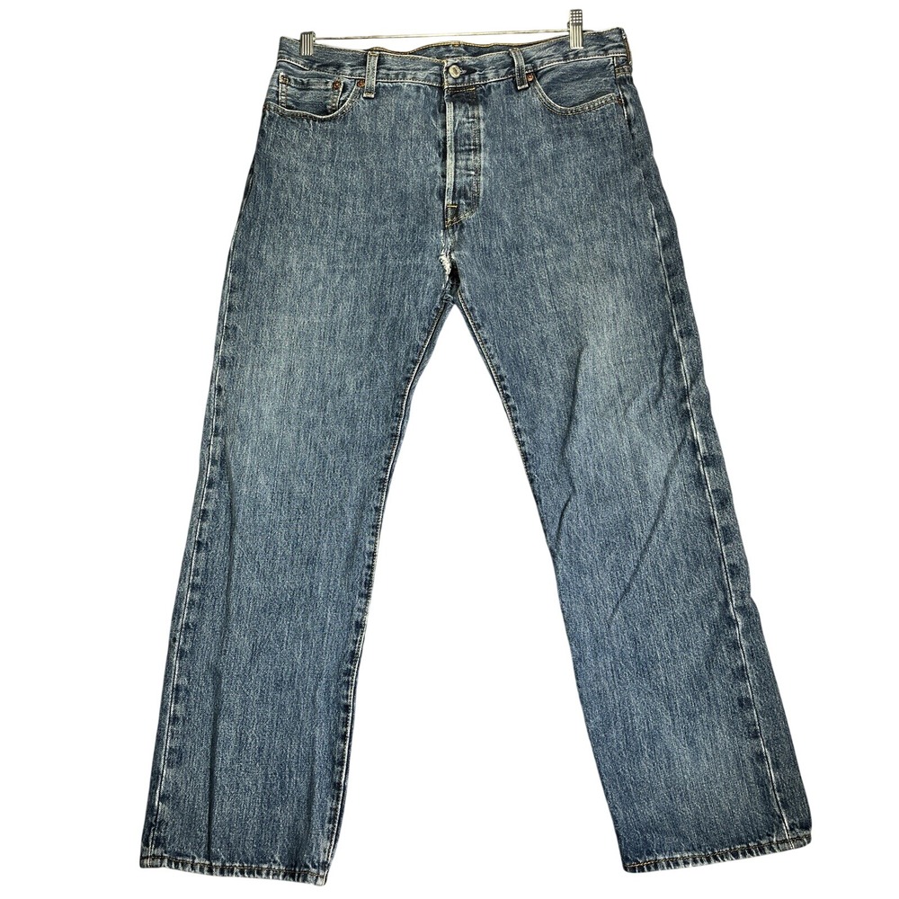 Vintage Levi 501 Straight Leg Jeans Mens 36x30 Blue Denim Button Fly Classic Fit